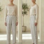 Striped Ankle-Length Trousers