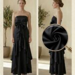 Elegant Black Satin Evening Dress